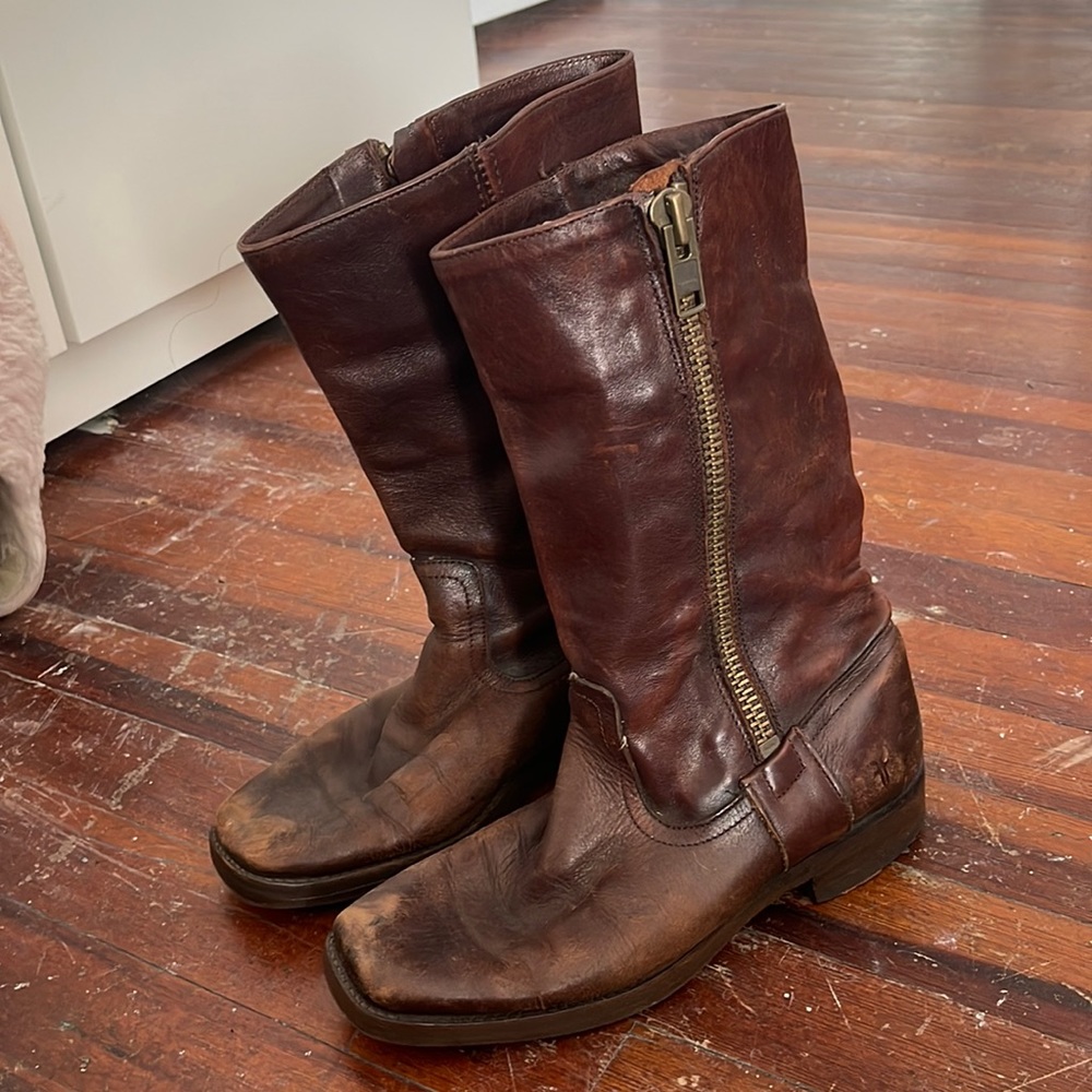 Frye Leather Brown Boots Size 8